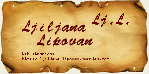 Ljiljana Lipovan vizit kartica